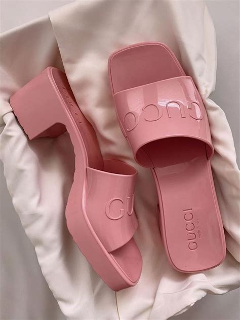 hot pink gucci heels|Gucci pink heel slides.